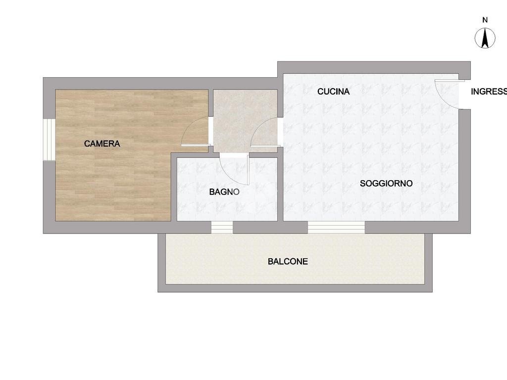Bilocale Via Don Luigi Sturzo, Cornaredo - planimetria 1