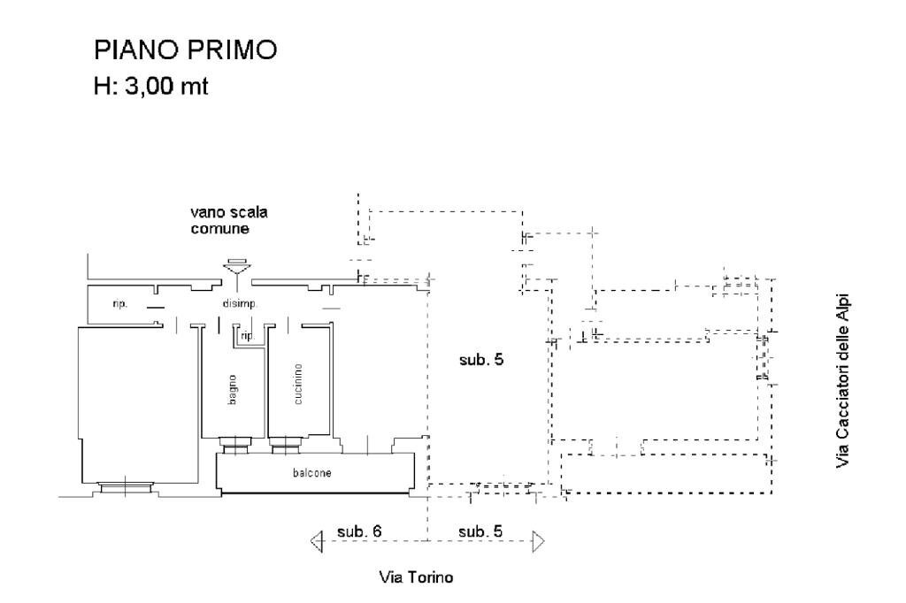Two-room apartment Via Torino, Savigliano - floor plans 1