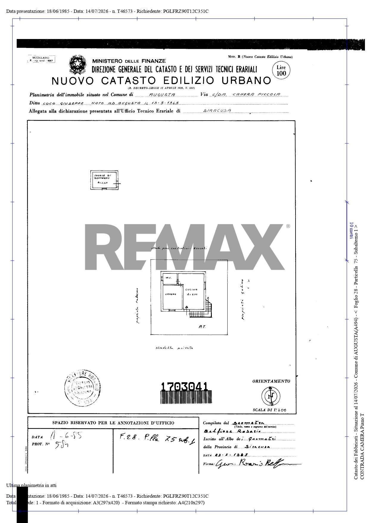 Pianta 2D - Villa Contrada Xirumi
 
PIANO T, Augusta - floor plans 1