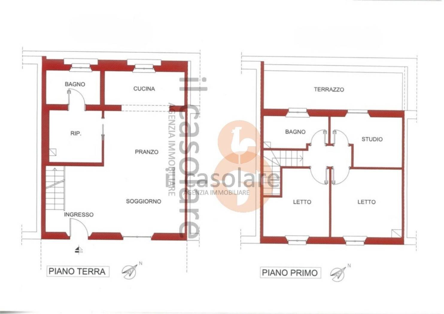 Rustic via di Villa Giulia, Fano - floor plans 1