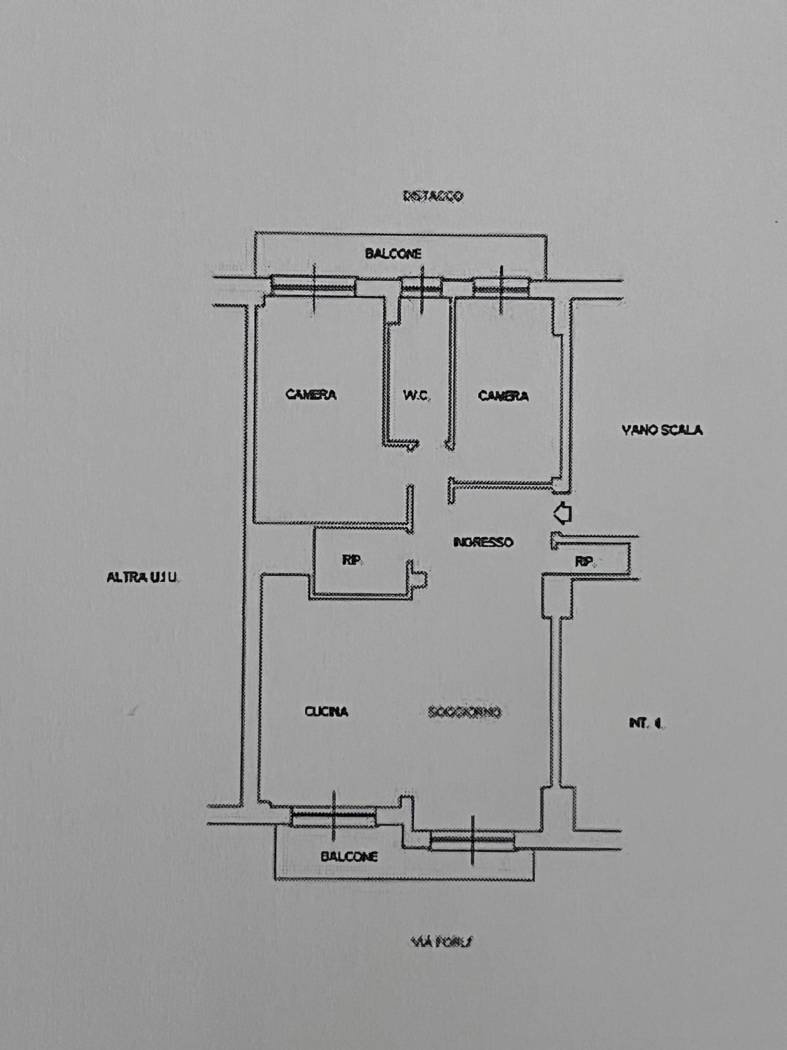 Trilocale via Forlì, Genova (zona San Teodoro) - planimetria 1