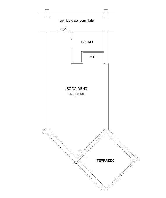 One-room apartment via Cassia, 791, Roma - floor plans 1