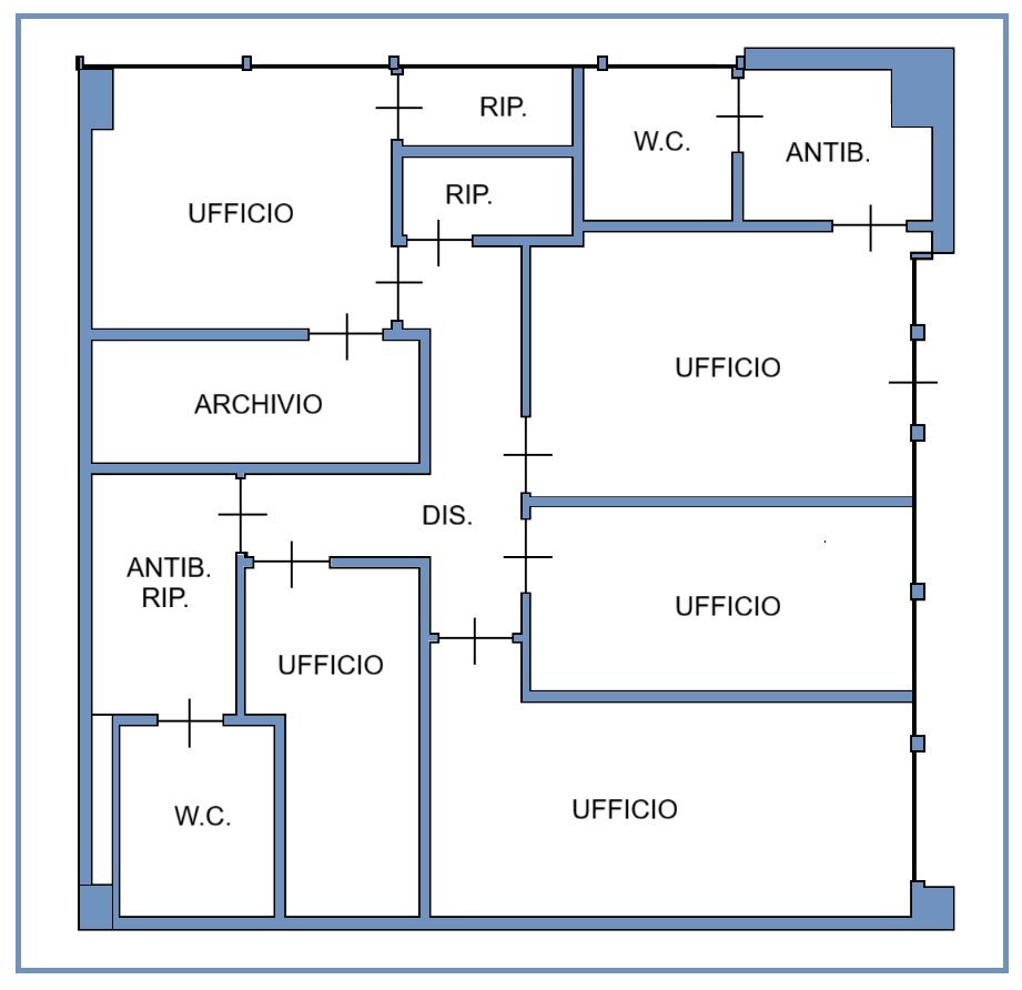 UFFICIO colore - Office Via Orzinuovi, Brescia (neighborhood Chiesanuova) - floor plans 1