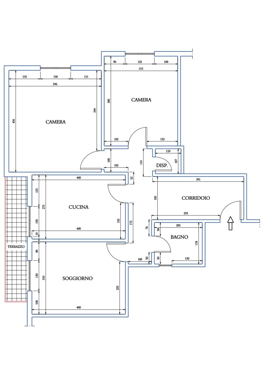 planimetria con misure - Apartment Salita San Rocco 7, Serra Riccò - floor plans 1