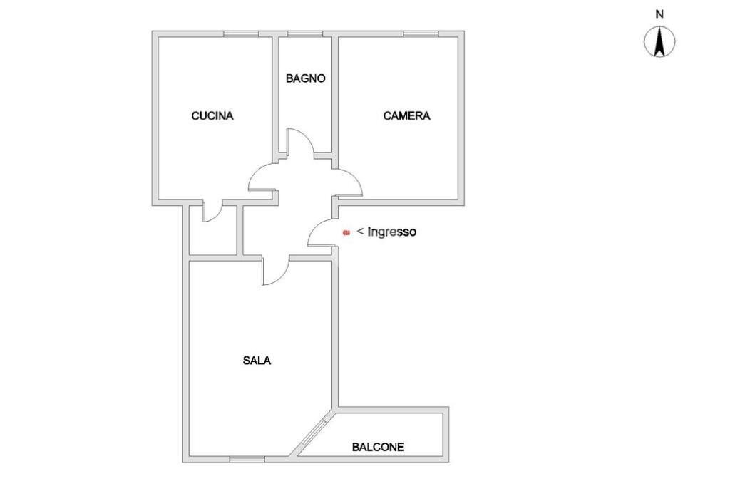 Trilocale Via cordanieri, Genova (zona Prà) - planimetria 1