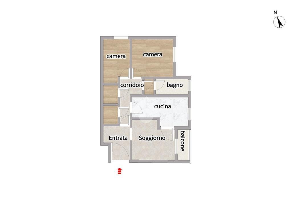Trilocale Via Francesco Cilea, Milano (zona Gallaratese) - planimetria 1