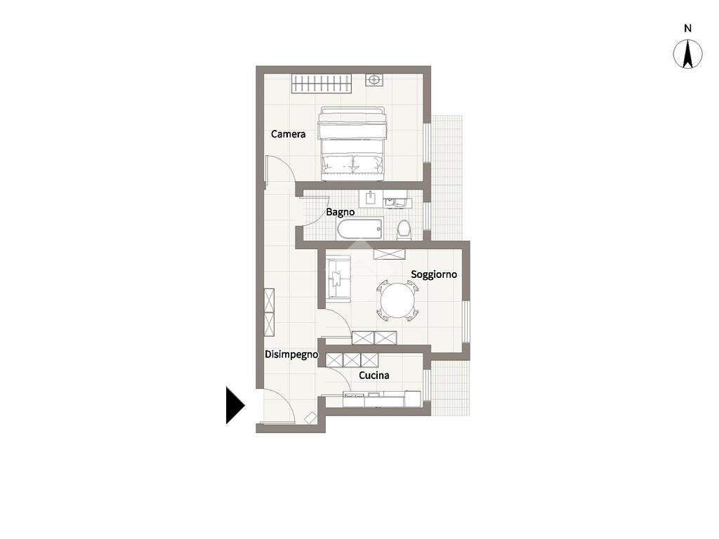 Bilocale Via grazioli don bartolomeo, Milano (zona Dergano) - planimetria 1