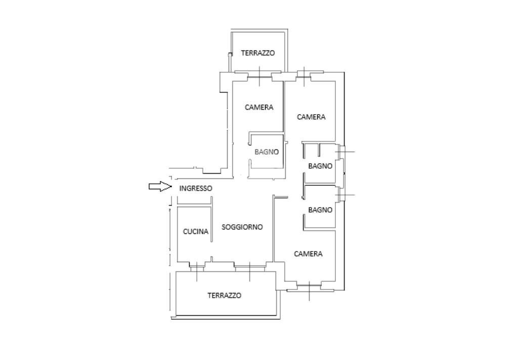 Quadrilocale Viale Legioni Romane, Milano (zona Bande Nere) - planimetria 1