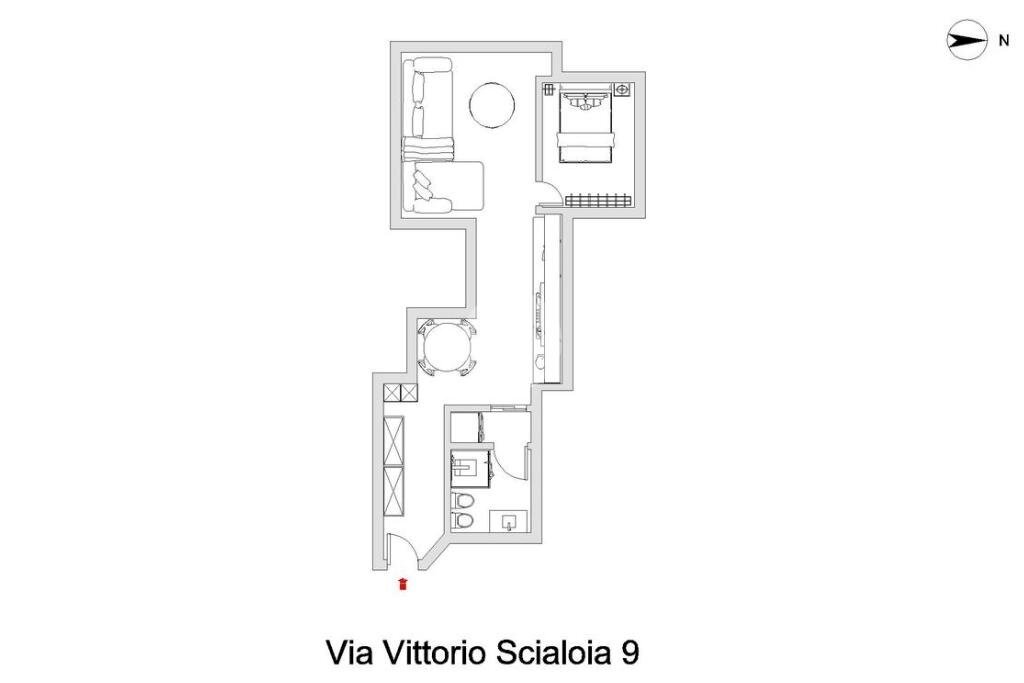 Bilocale Via Scialoia, Milano (zona Affori) - planimetria 1