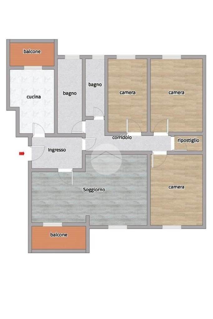 Quadrilocale Via De Ruggiero Guido, Milano (zona Gratosoglio) - planimetria 1