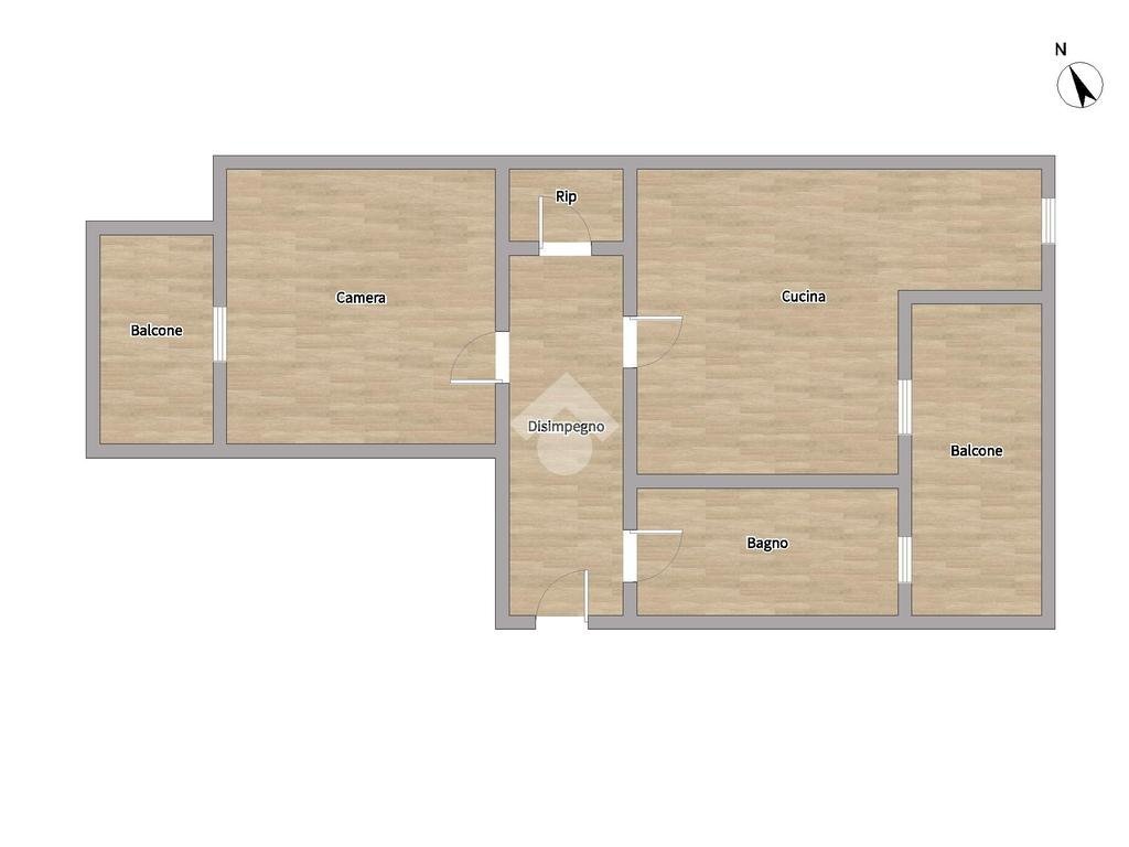 Bilocale Via Alfonso Ogliaro, Torino (zona Santa Rita) - planimetria 1
