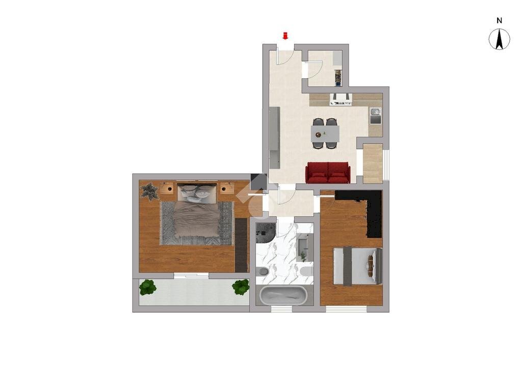 Trilocale Corso Roma, Cologno Monzese - planimetria 1