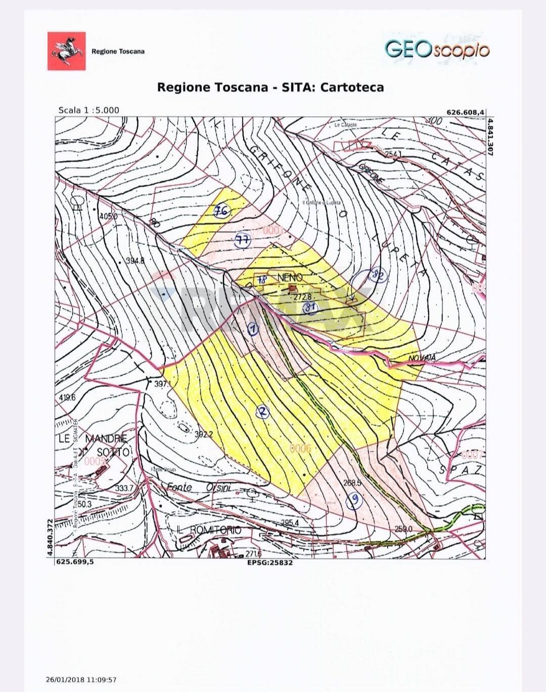 Posizione della mappa - Terreno agricolo Località la Verruca Coli
 
1, Vicopisano - planimetria 1