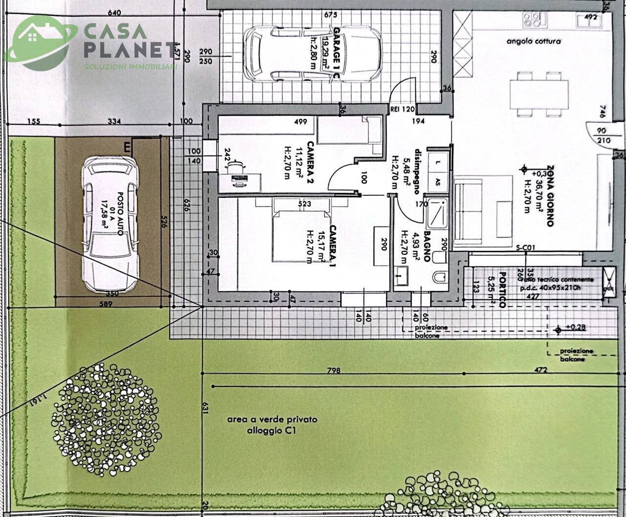 Foto 2 - Trilocale centro, Marcon - planimetria 1