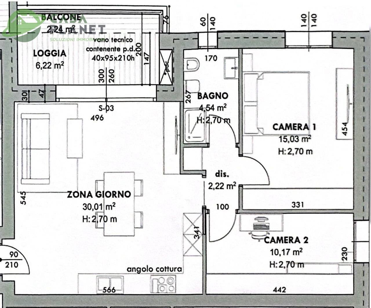 Foto 2 - Trilocale Viale della Repubblica, Marcon - planimetria 1