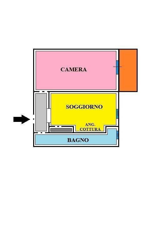 Bilocale via Giovanni Paisiello, 39, Torino (zona Barriera Milano) - planimetria 1