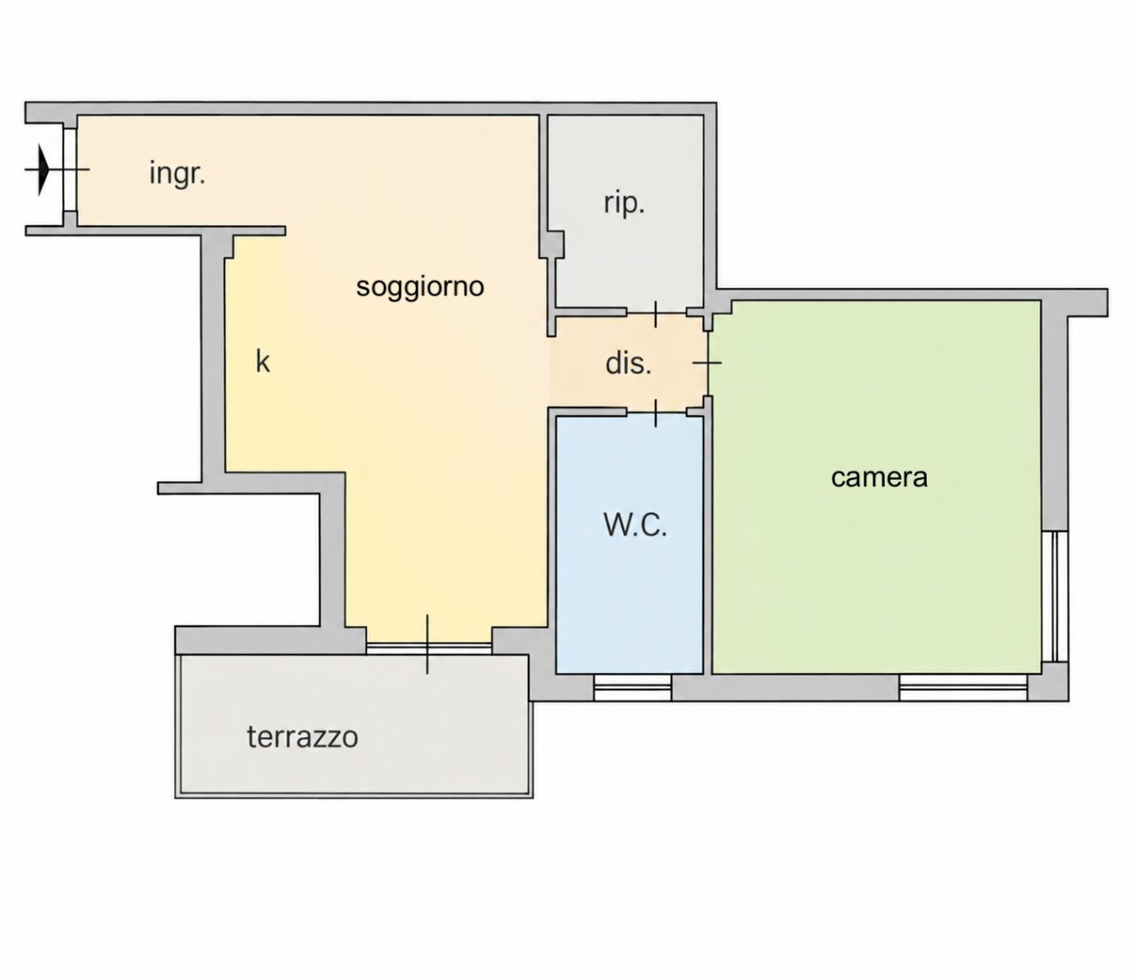 plan - Bilocale Corso Europa 41, Diano Marina - planimetria 1