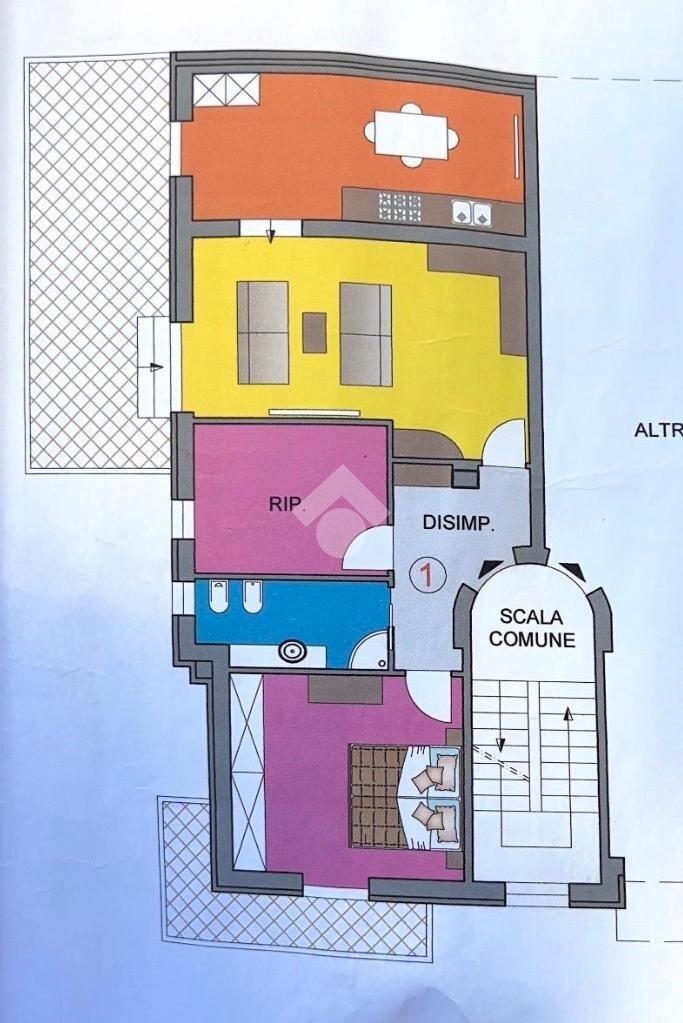 Trilocale Via San Giovanni in Marignano, Tavullia - planimetria 1