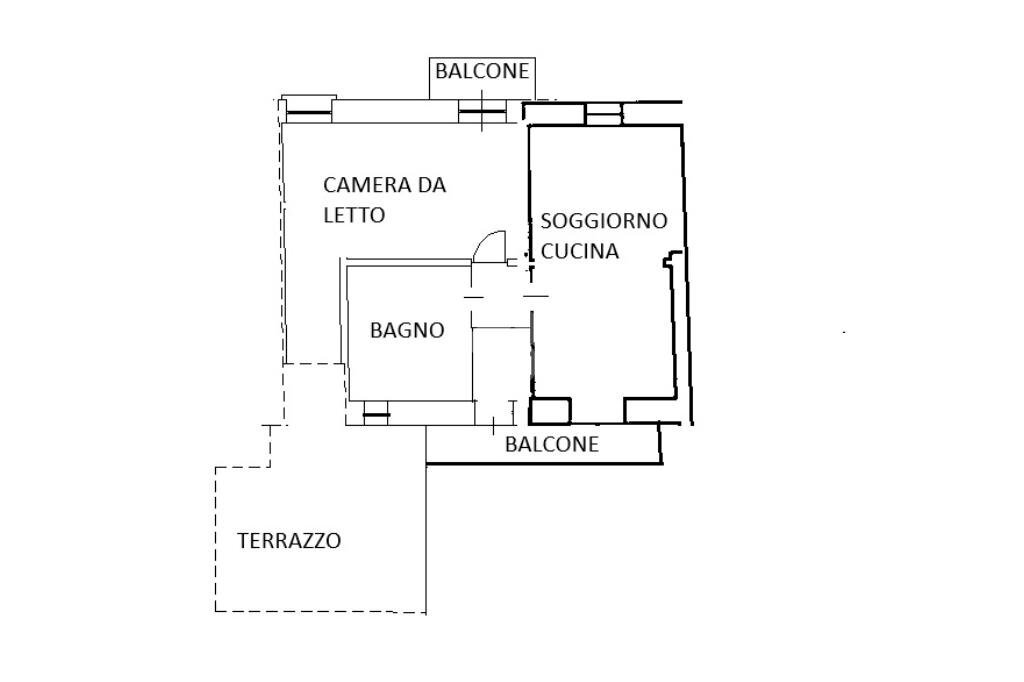 Bilocale Via Giuseppe Verdi, Barge - planimetria 1