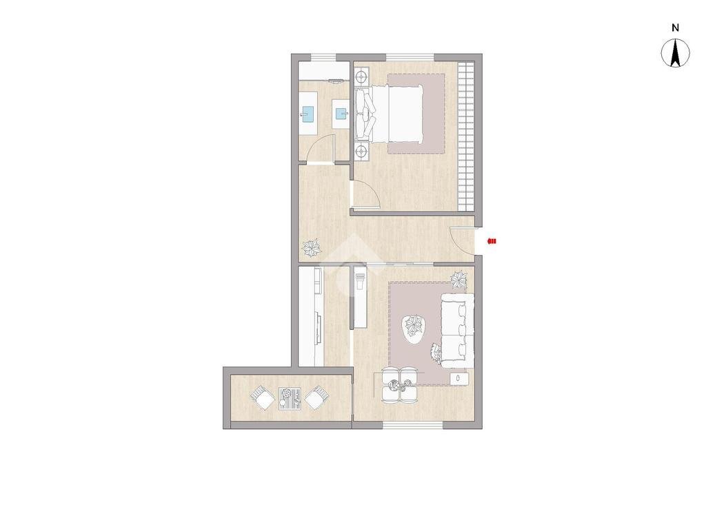 Bilocale Viale Omero, Milano (zona Corvetto) - planimetria 1