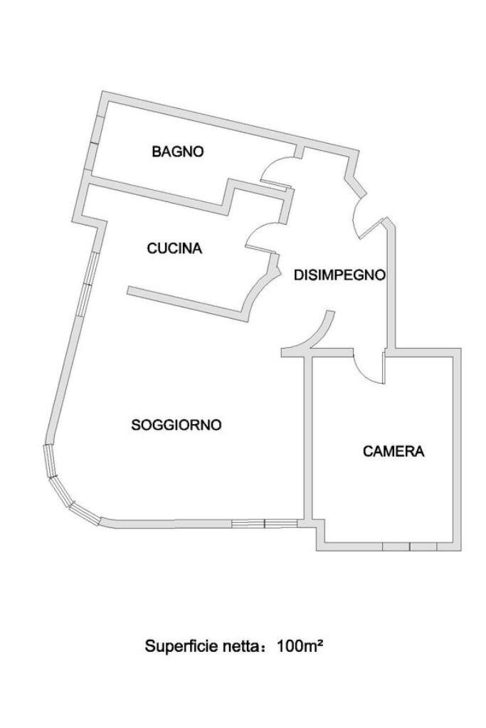 Trilocale Via monginevro, Torino (zona San Paolo) - planimetria 1