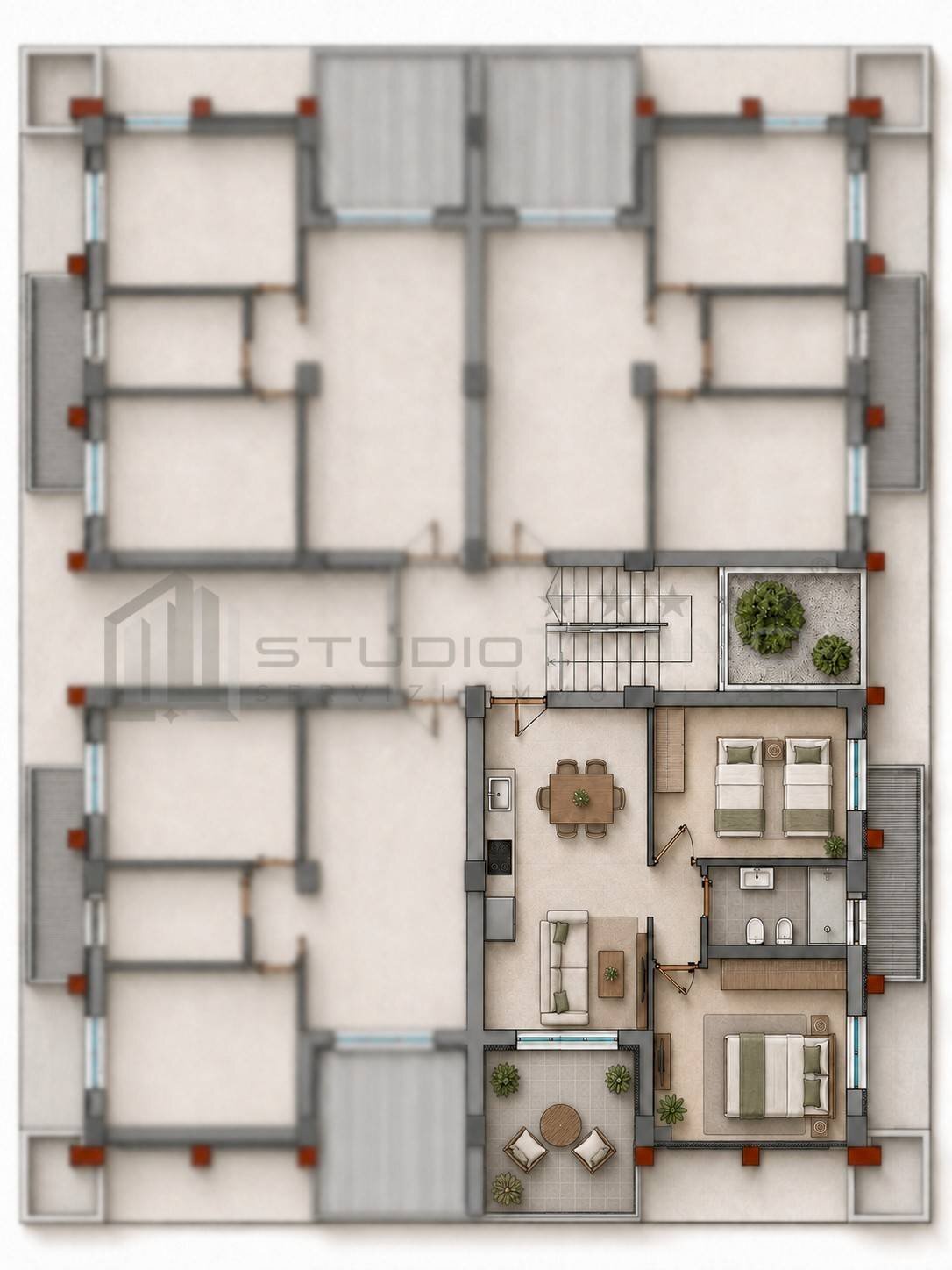 Foto 7 - Three-room apartment VIA UMBERTO NOBILE
 
SNC, Rende - floor plans 1