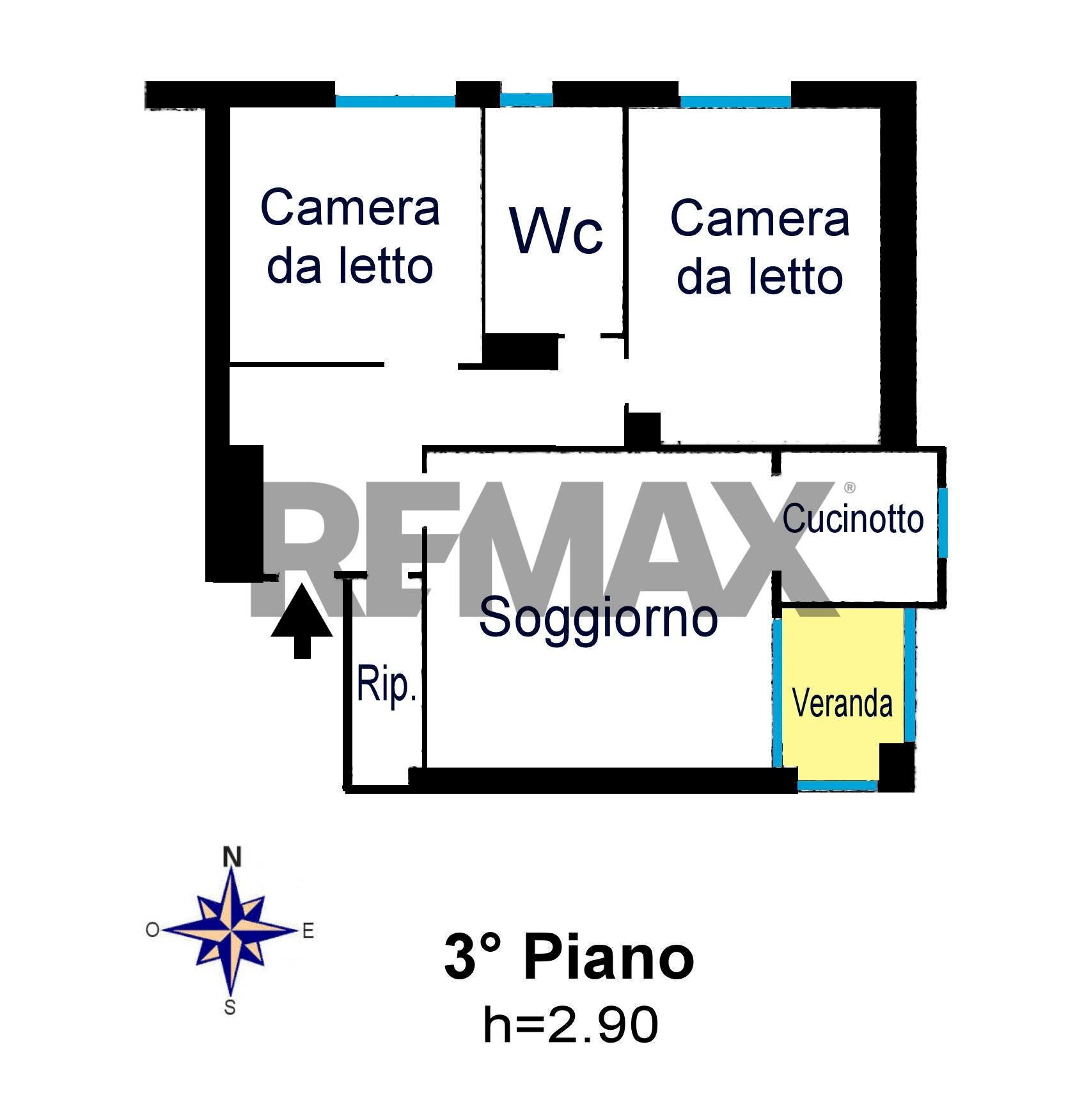 Pianta 2D - Trilocale Via Monte Rotondo
 
14, Milano - planimetria 1