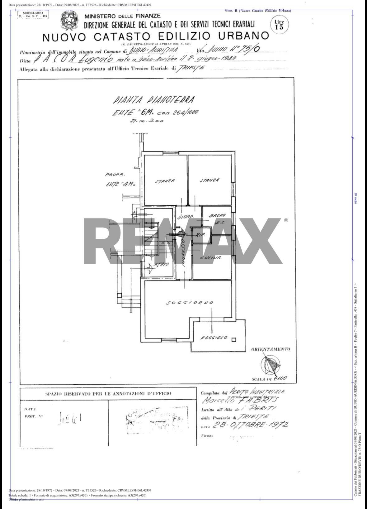 Pianta 2D - Three-room apartment Frazione Duino
 
75, Duino-Aurisina - floor plans 1