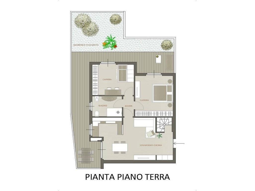 Three-room apartment via Lorenzo Lotto, 21, Cenate Sotto - floor plans 1