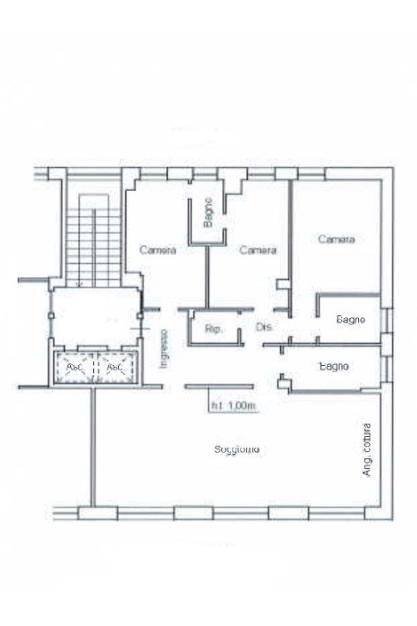 Appartamento via Corsica, Genova (zona Carignano) - planimetria 1