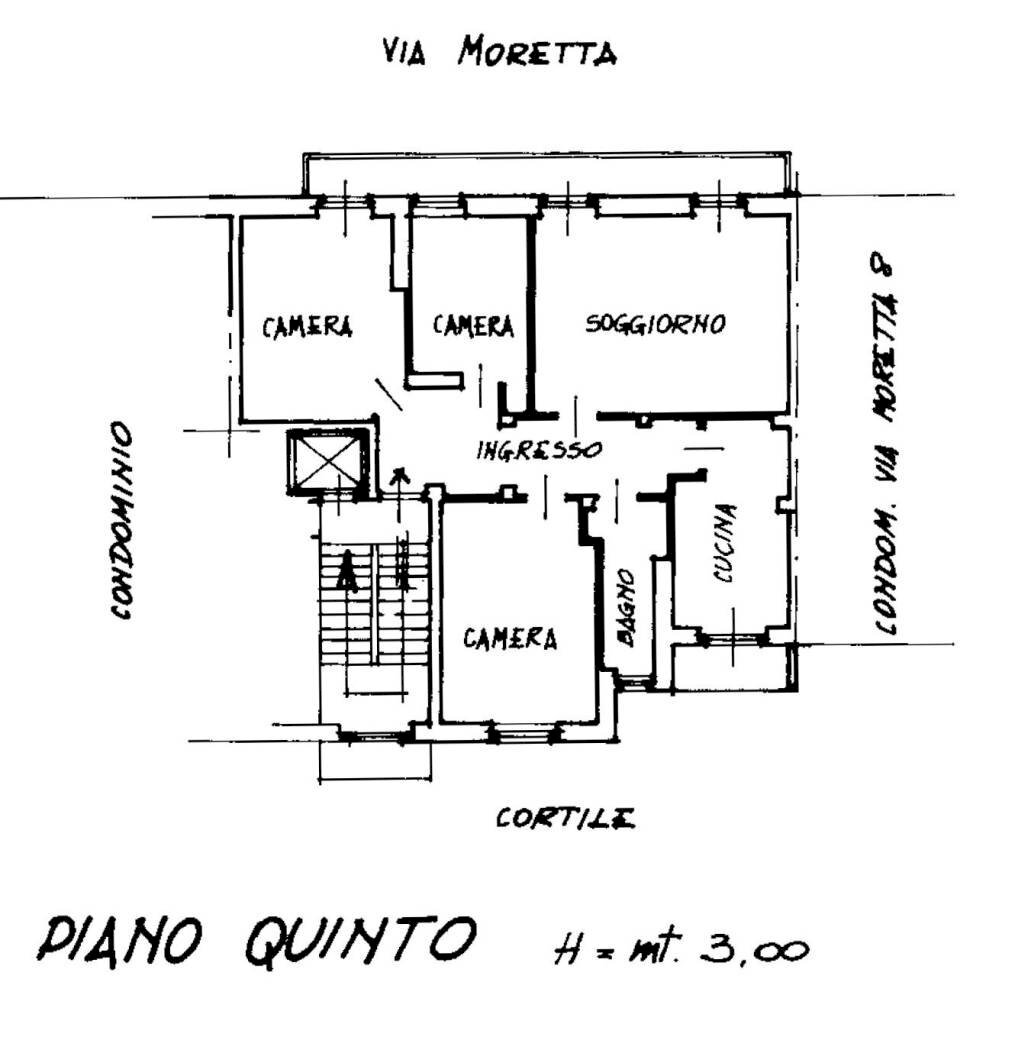 Appartamento via Moretta, 6, Torino (zona Cenisia) - planimetria 1