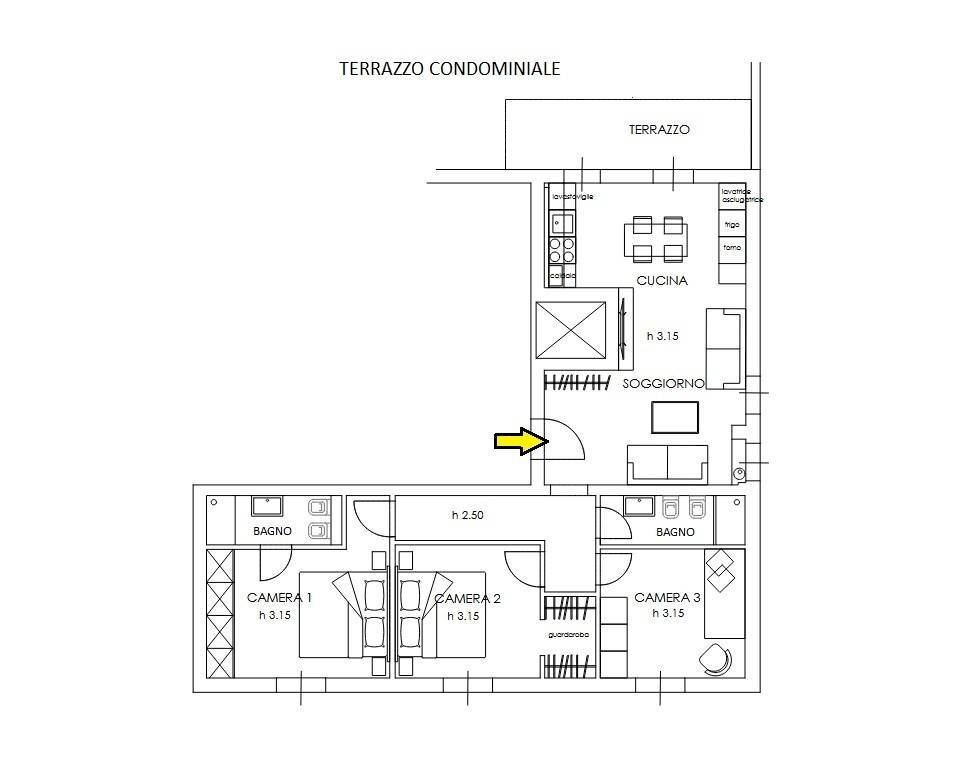 Appartamento Bologna (zona Irnerio) - planimetria 1