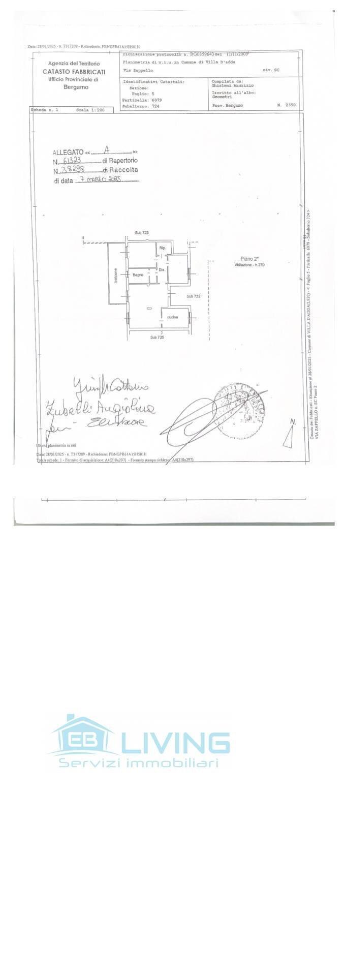 Foto 38 - Three-room apartment Via Zappello
 
1, Villa d'Adda - floor plans 1