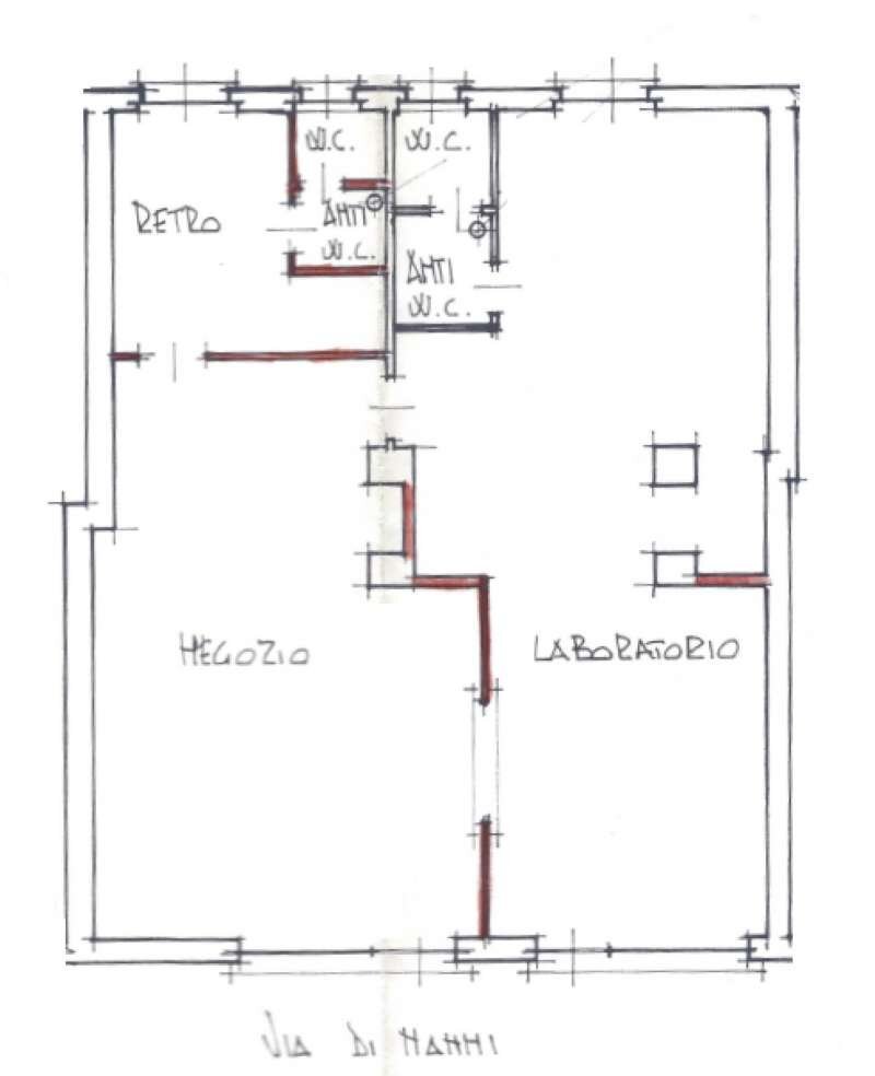 PLANIMETRIA  - Negozio via DANTE DI NANNI, 105, Torino (zona San Paolo) - planimetria 1