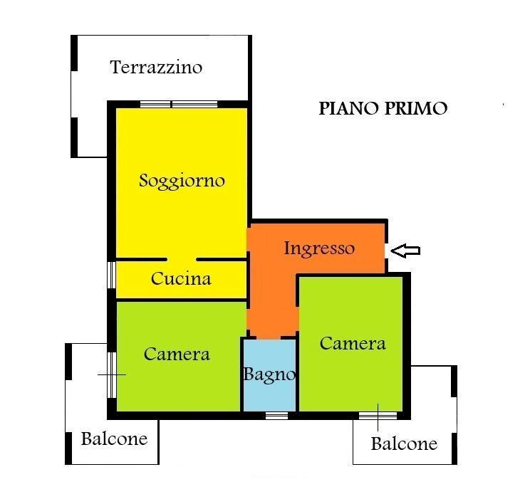 Trilocale via Colle dell'Ortica, 27, Demonte - planimetria 1