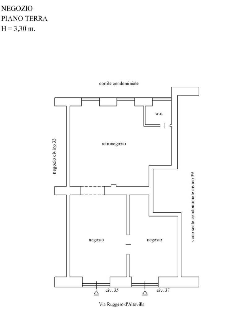Negozio via Ruggero D'Altavilla, 35, Roma (zona Pigneto) - planimetria 1