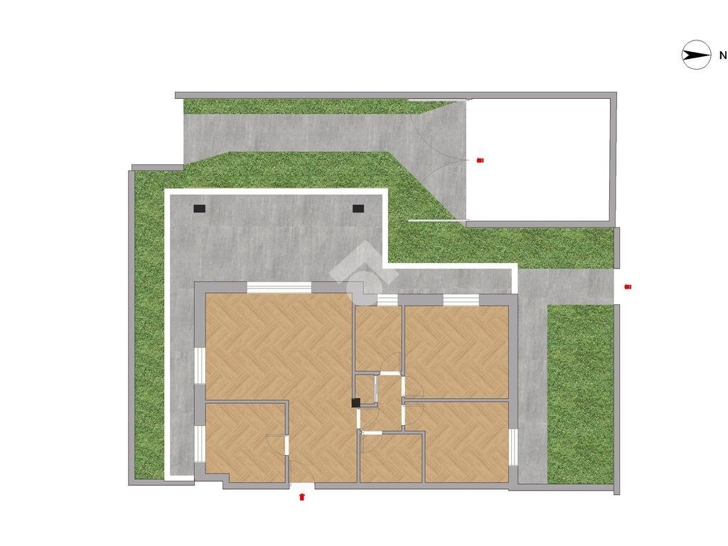 Four-room apartment Via C. B. Cavour, Nerviano - floor plans 1