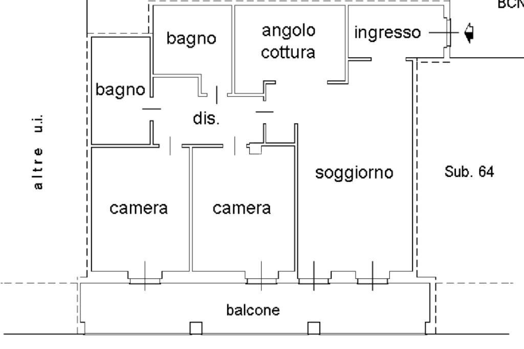 Four-room apartment Piazza Vittorio Veneto, Santhià - floor plans 1