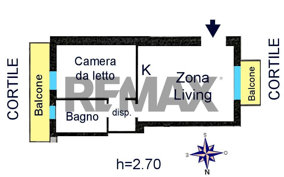 Pianta 2D - Bilocale Via Vena
 
60, Stradella - planimetria 1
