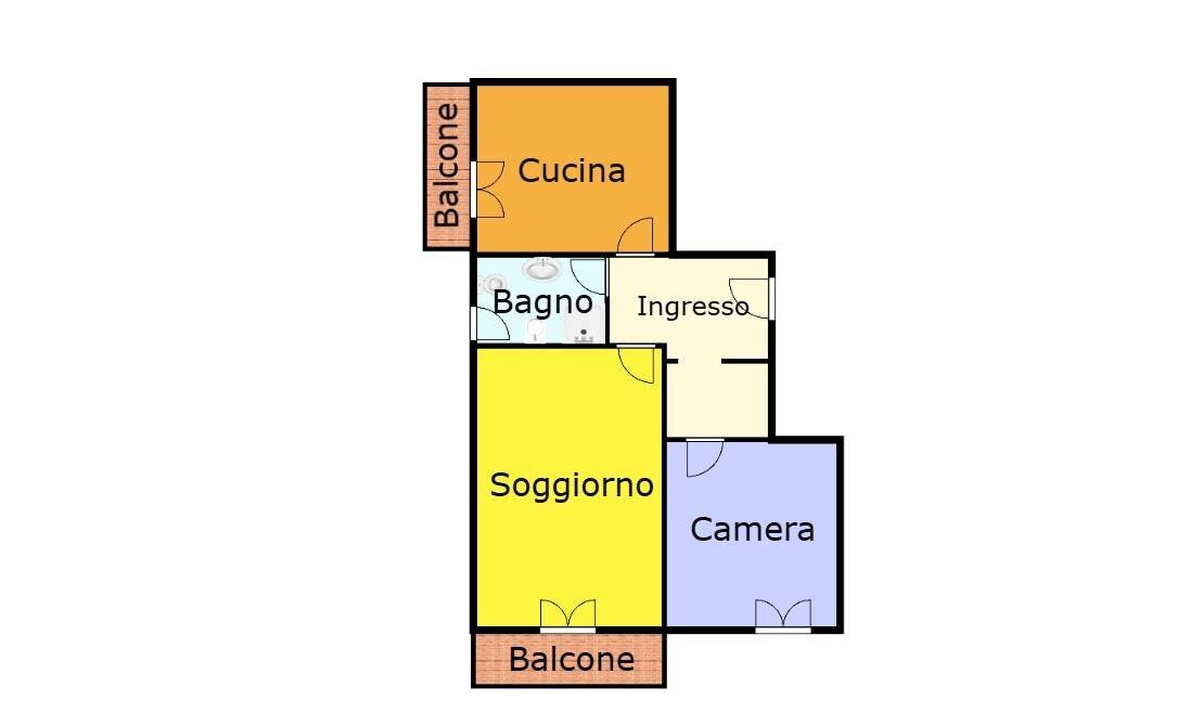 Bilocale via Giuseppe Majorana, 27, Genova (zona Quarto) - planimetria 1