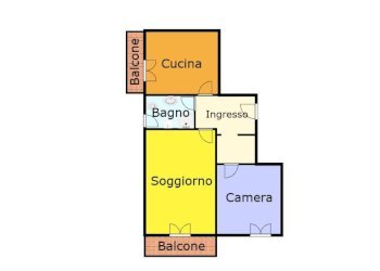Planimetria - Bilocale via Giuseppe Majorana, 27, Genova (zona Quarto) - foto 9