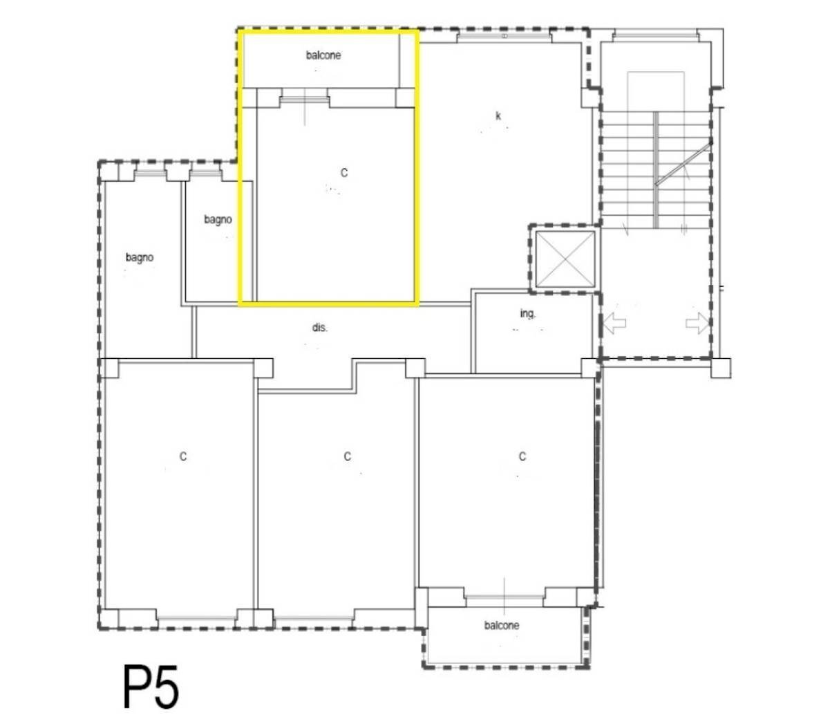 Monolocale via dei Galla e Sidama, 11, Roma - planimetria 1