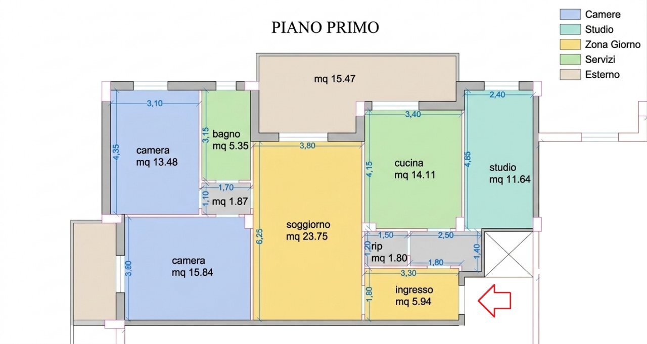 planimetria - Appartamento Via 1 Maggio 152, Scafa - planimetria 1