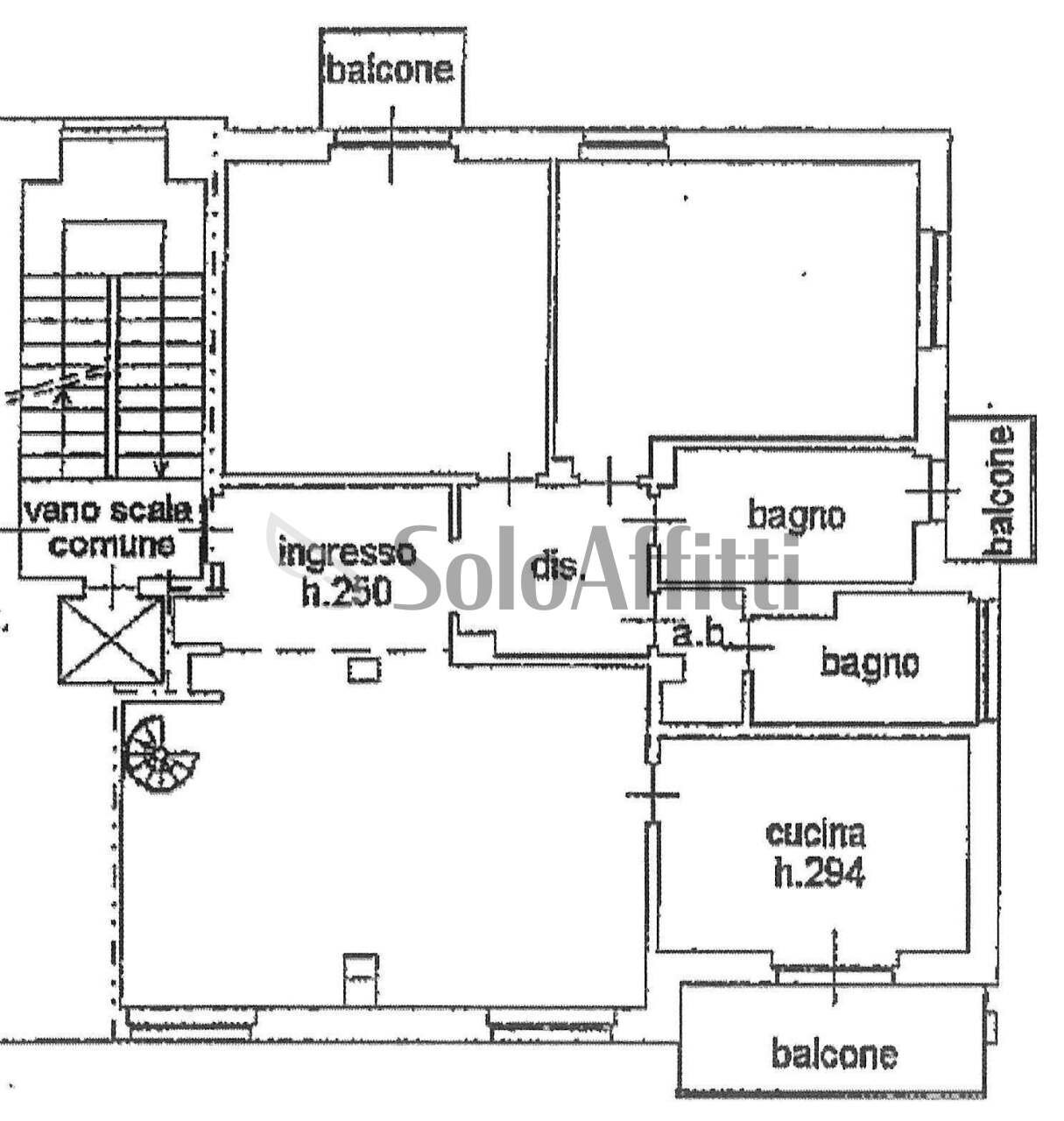 Planimetria a scopo illustrativo - Appartamento Via Guglielmo Oberdan 6, Pavia - planimetria 1