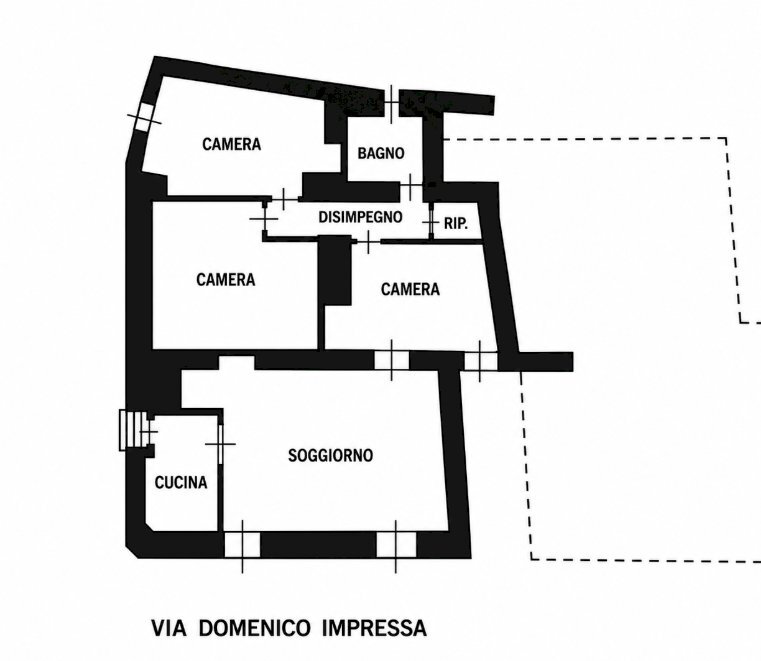 1 - Appartamento all'asta Piazza S.Reparata 10, Ventimiglia - planimetria 1
