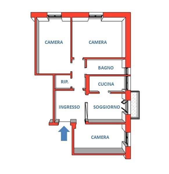 VIA MURCAROLO....... - Appartamento Via Murcarolo 8, Genova (zona Nervi) - planimetria 1