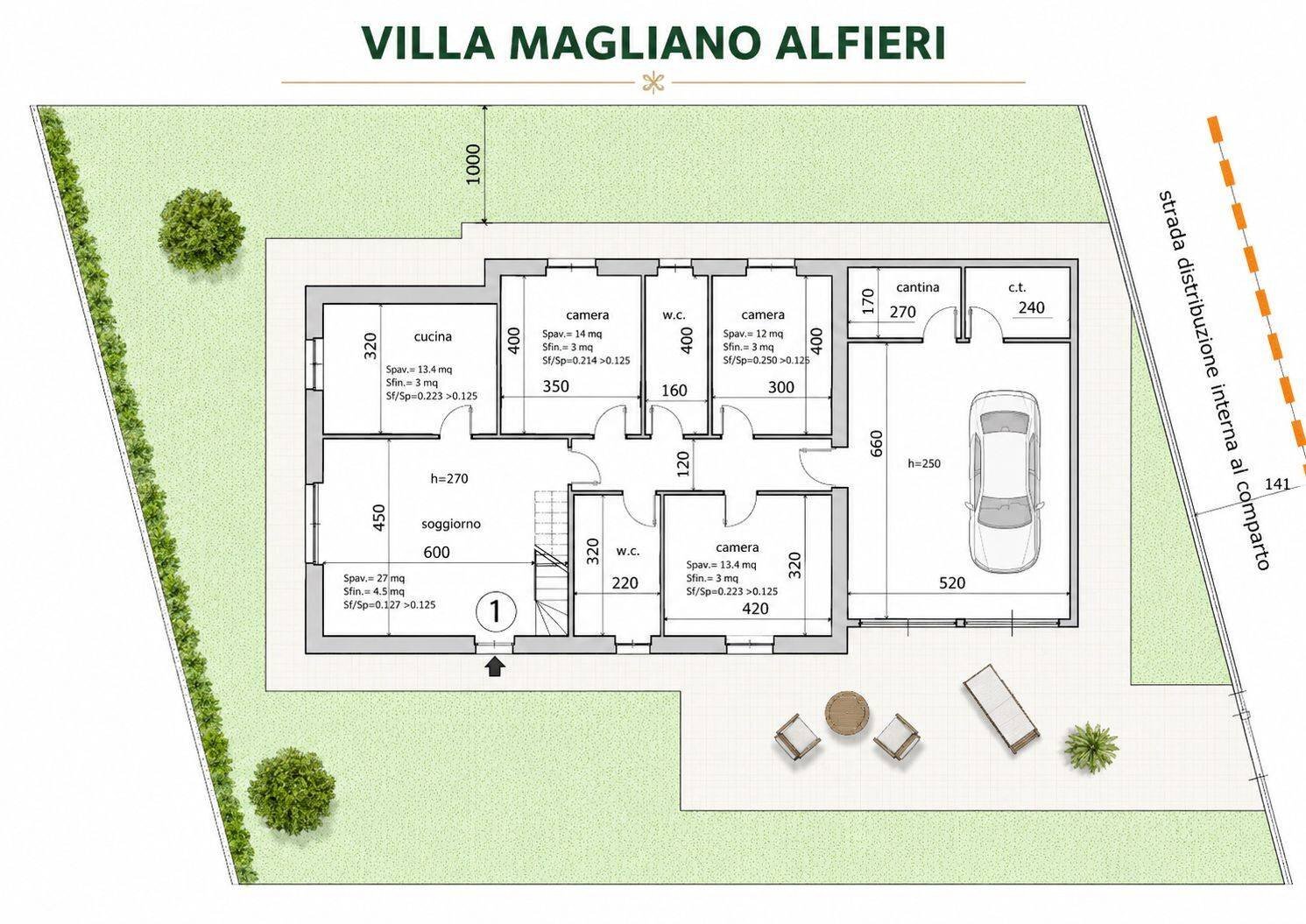 Foto 29 - Villa Sant' Antonio, Magliano Alfieri - planimetria 1