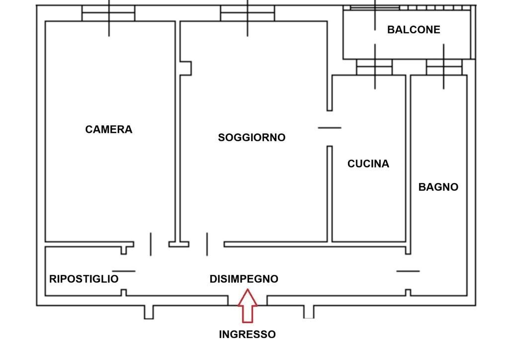 Two-room apartment Via Gramsci, Senago - floor plans 1