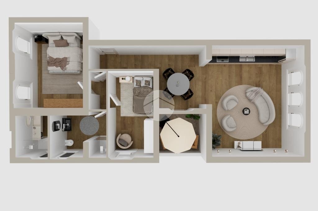 Three-room apartment Viale G. Carducci, Cesenatico - floor plans 1