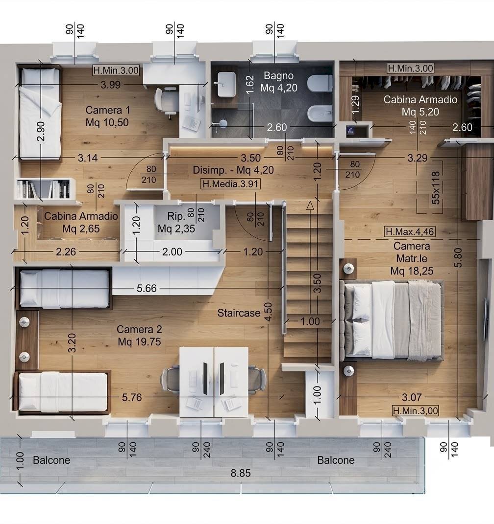 Foto 18 - Four-room apartment via Assunta, Nova Milanese - floor plans 1
